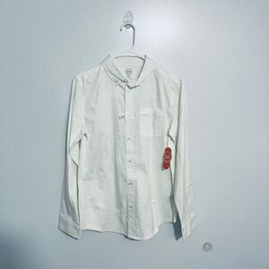 NWT Youth Boys White Long Sleeve Shirt Cotton Sz XXL  (18) 2XL